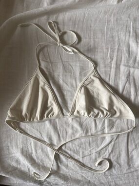aerie Cream Triangle Bikini Top